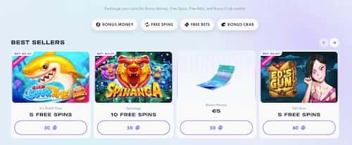 Bonus shop at Jackpot Frenzy